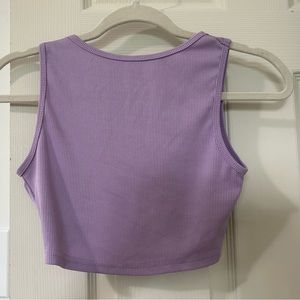 Open back cross purple top